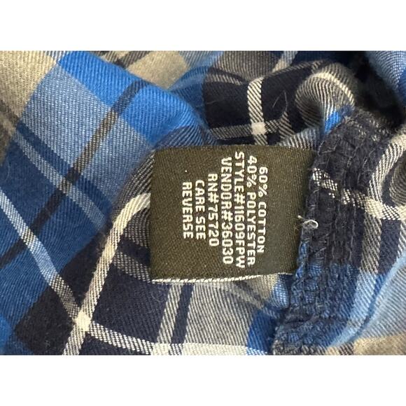 Buckle Black Shirt Sz L Blue Gray Plaid Standard Fit Western Pearl Snap Cowboy - Picture 9 of 9